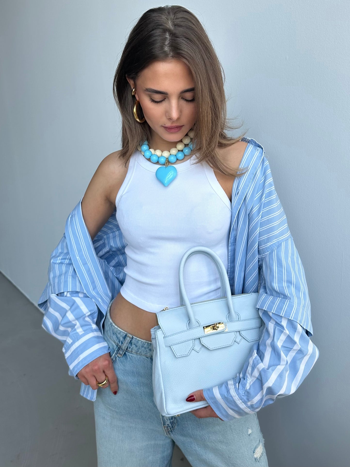 Alexia ketting - blauw / hart
