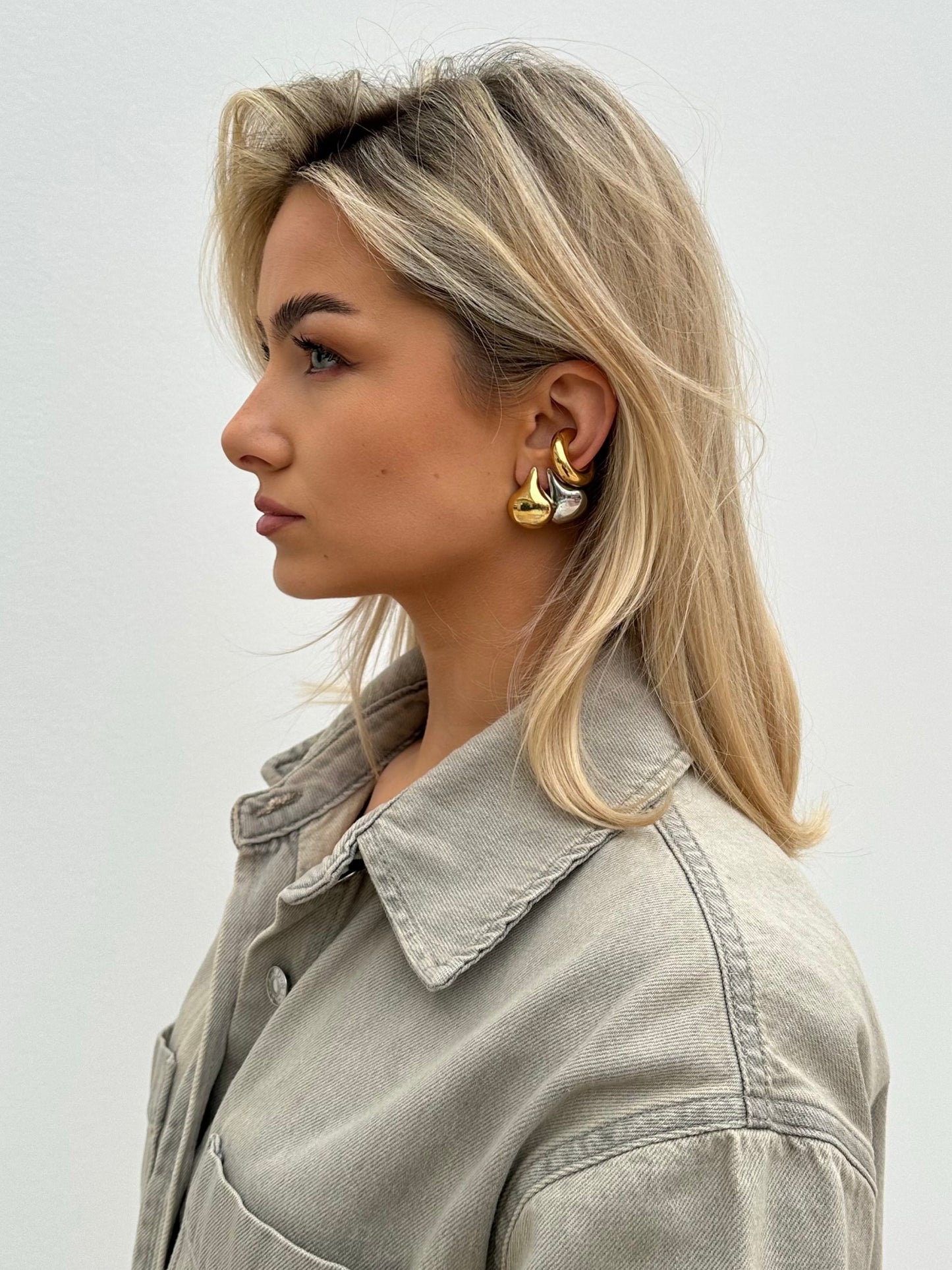 Bowie oorbel - zilver
