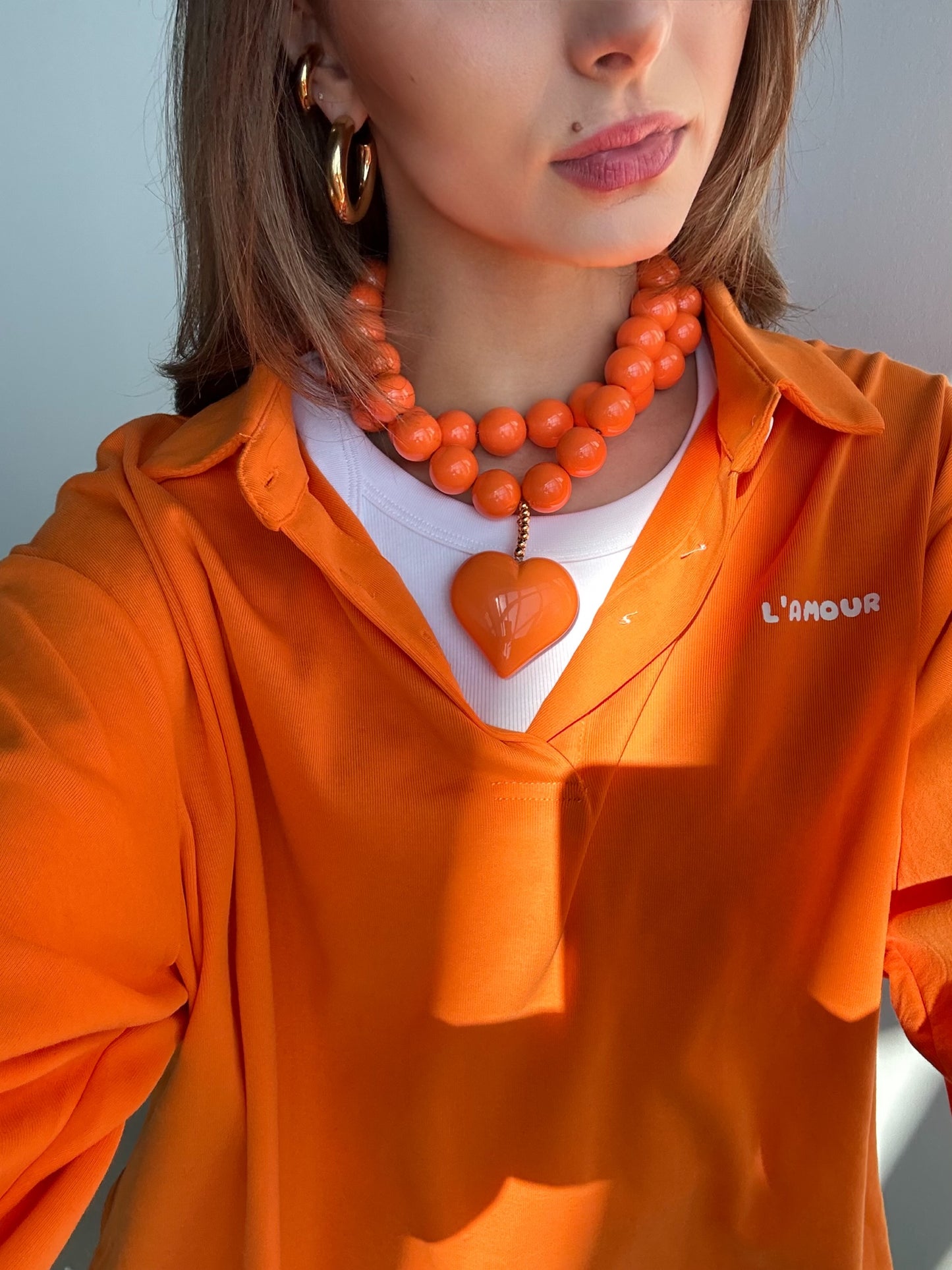Alexia ketting - oranje / hart