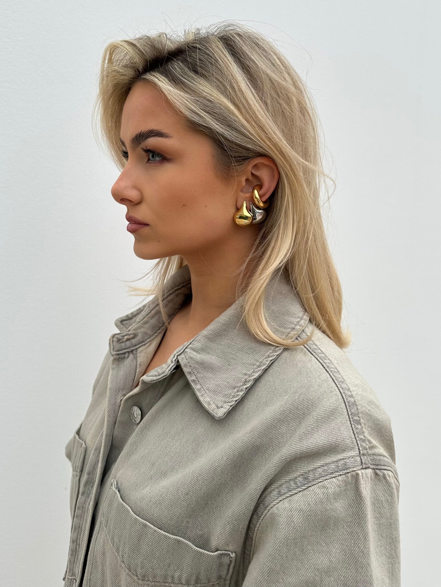 Bowie oorbel - zilver