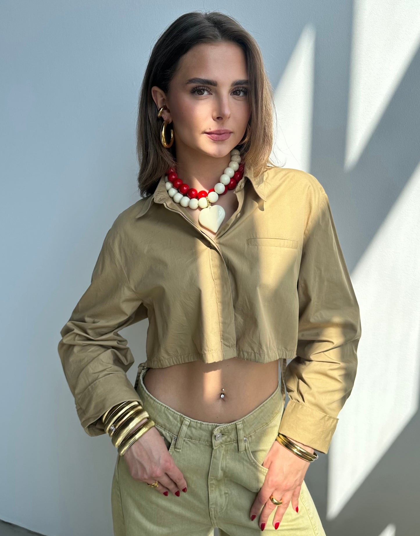 Alexia ketting - beige / hart