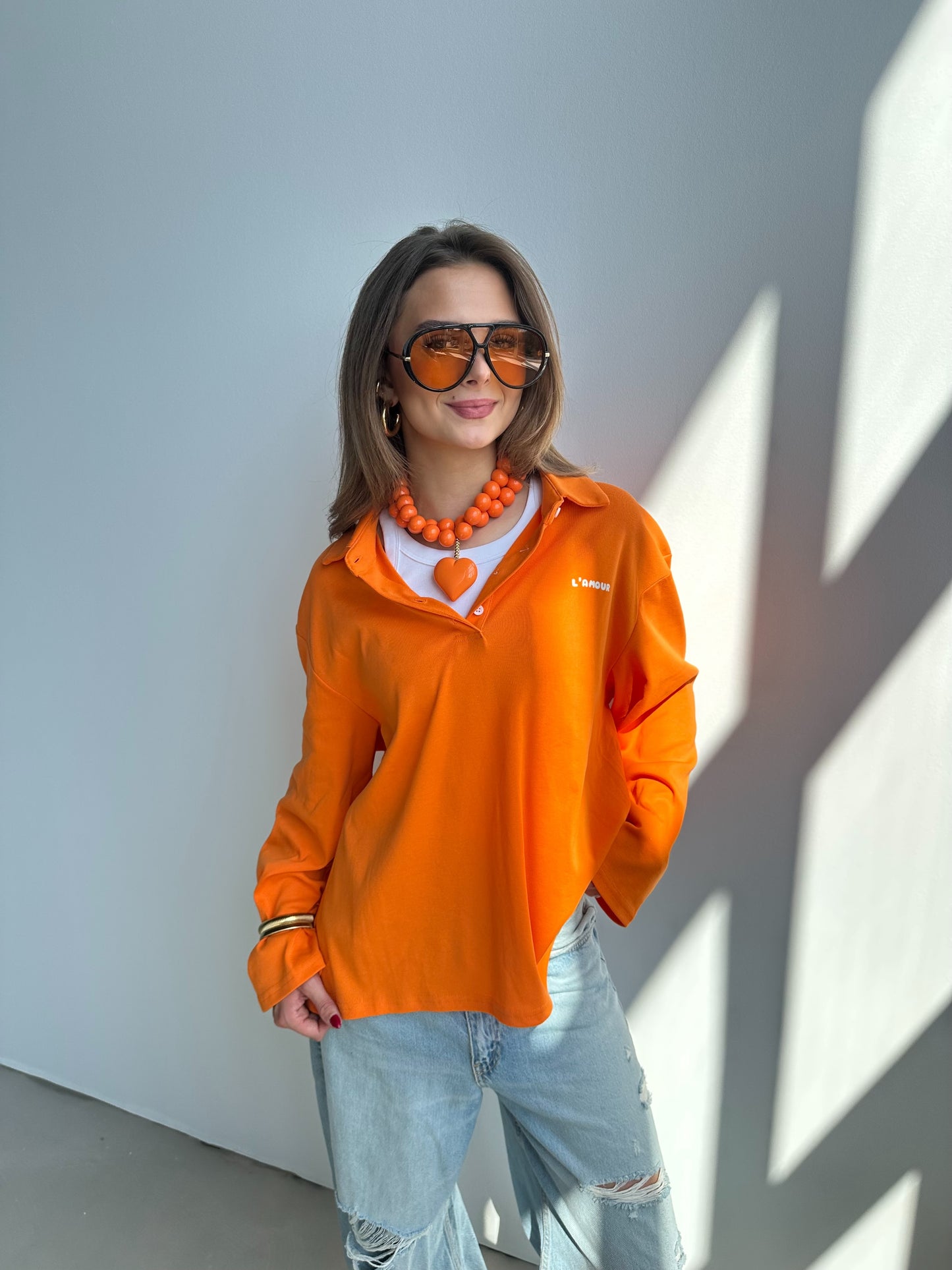 Alexia ketting - oranje / hart