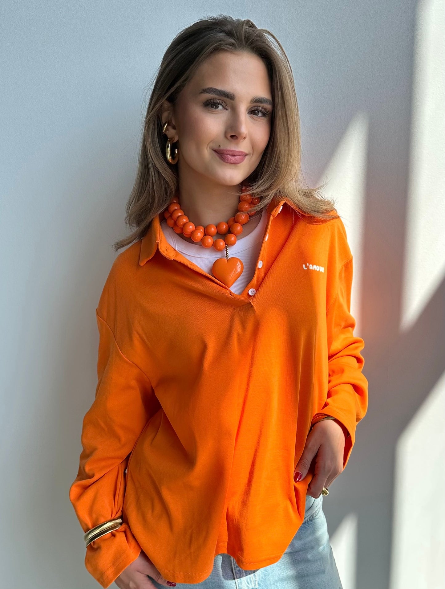 Alexia ketting - oranje / hart
