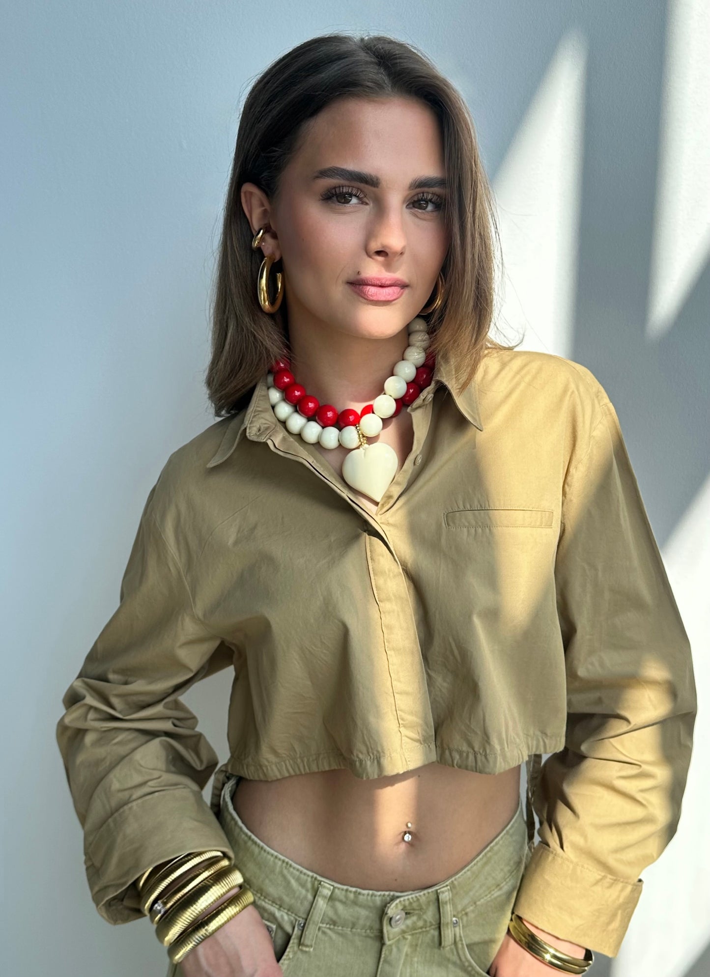 Alexia ketting - beige / hart