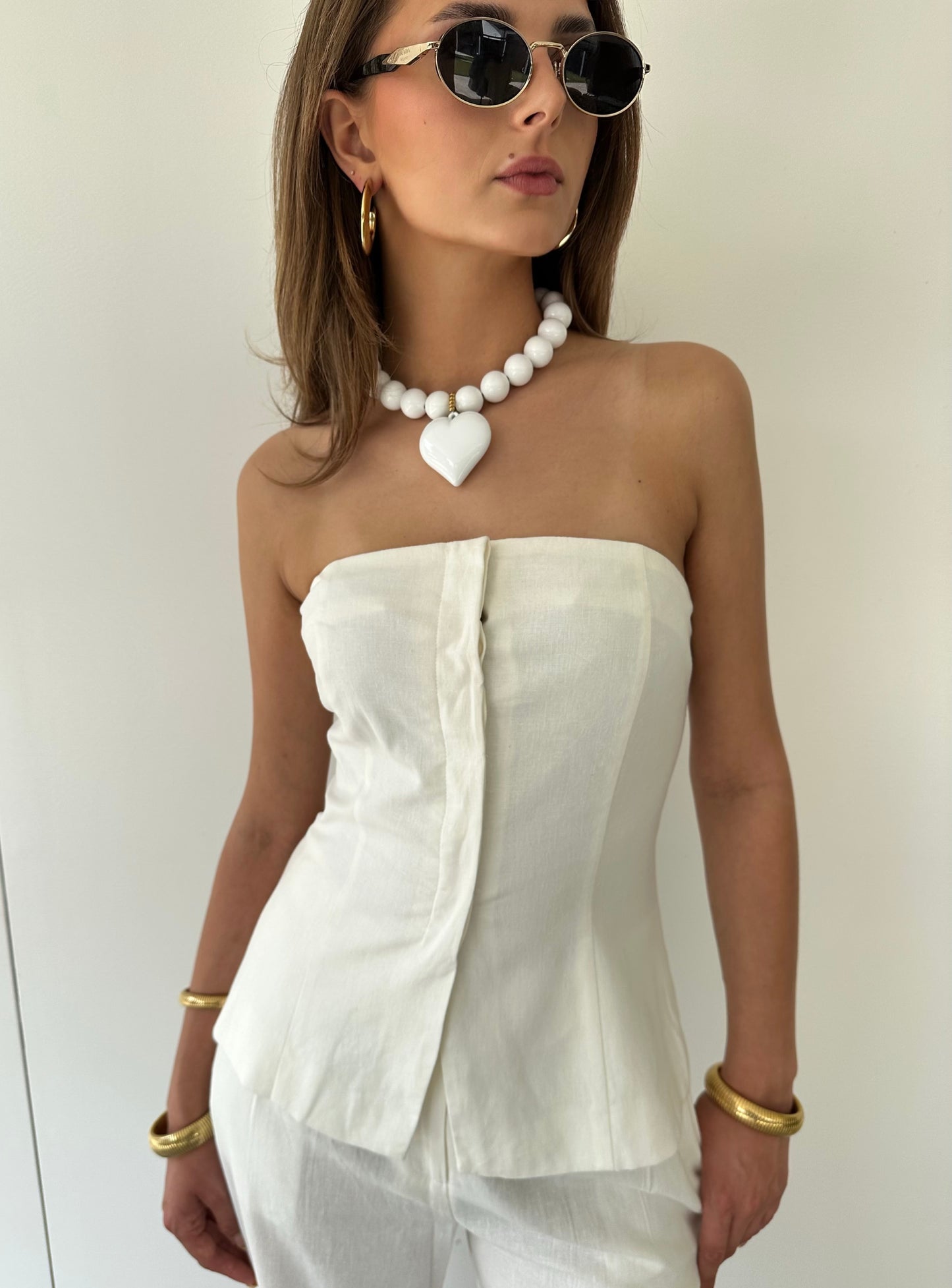 Alexia ketting - wit / hart