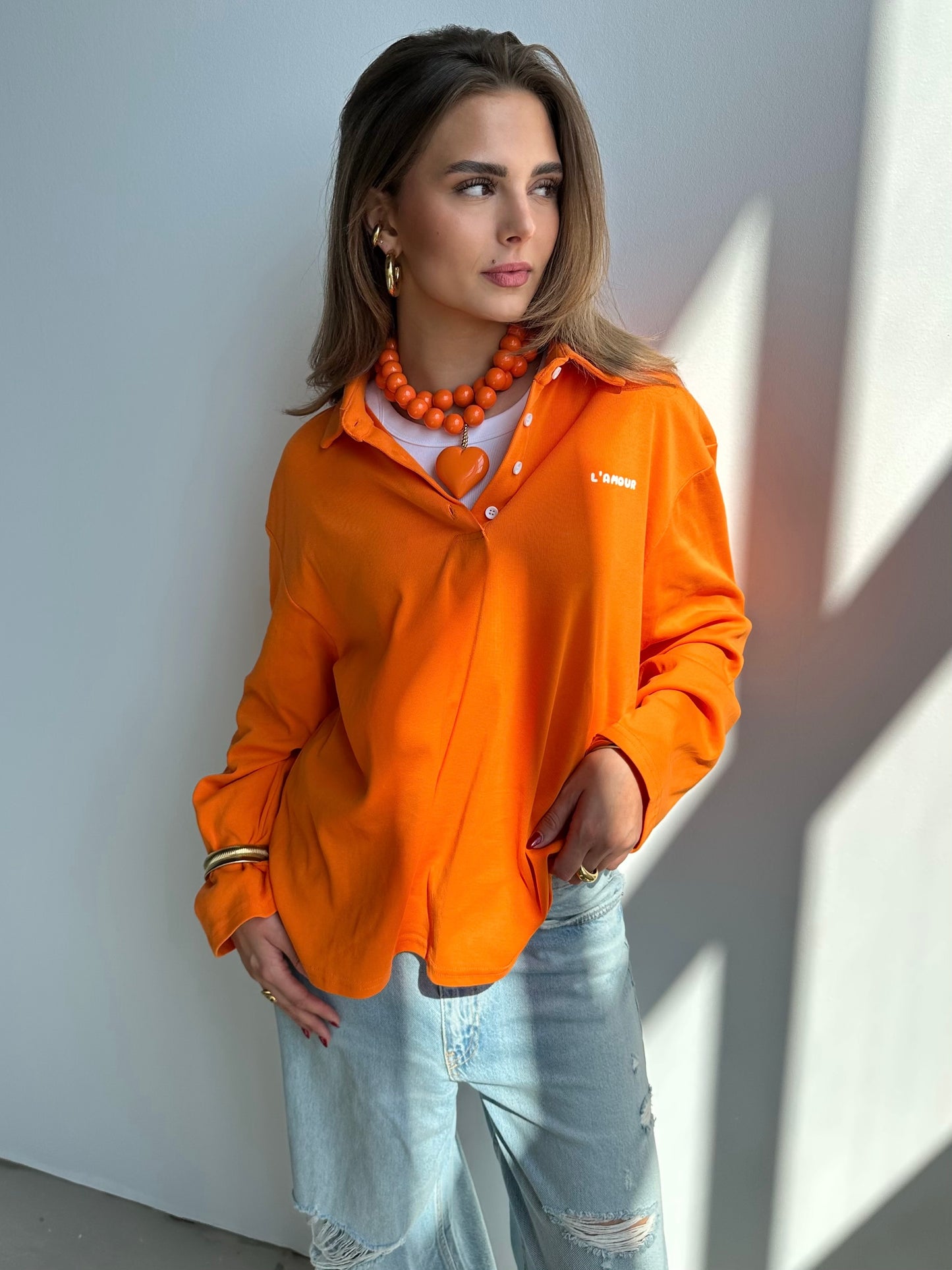 Alexia ketting - oranje / hart