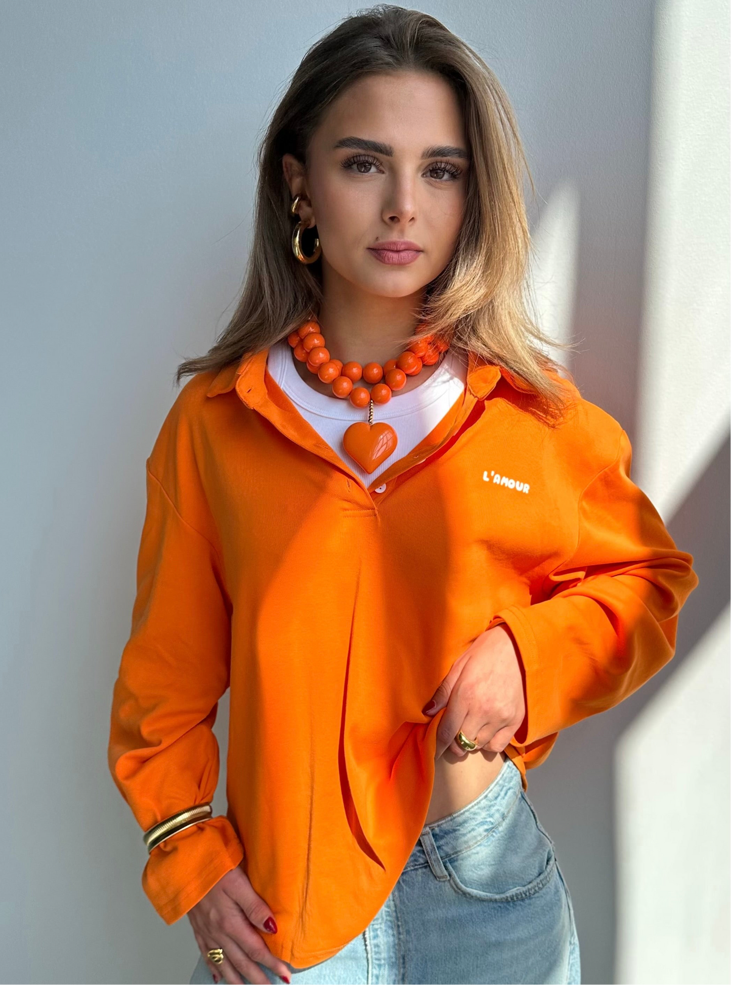 Alexia ketting - oranje / hart