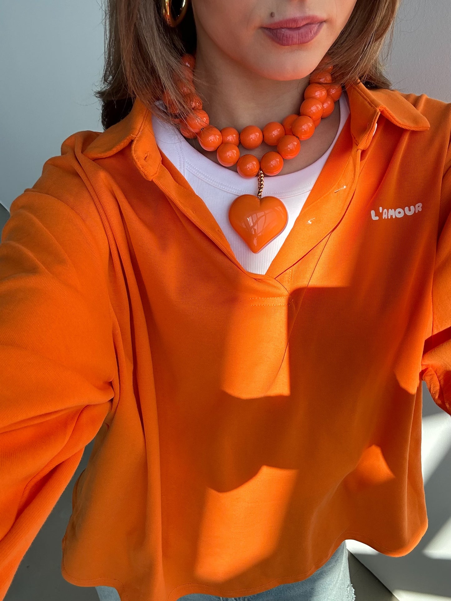 Alexia ketting - oranje / hart