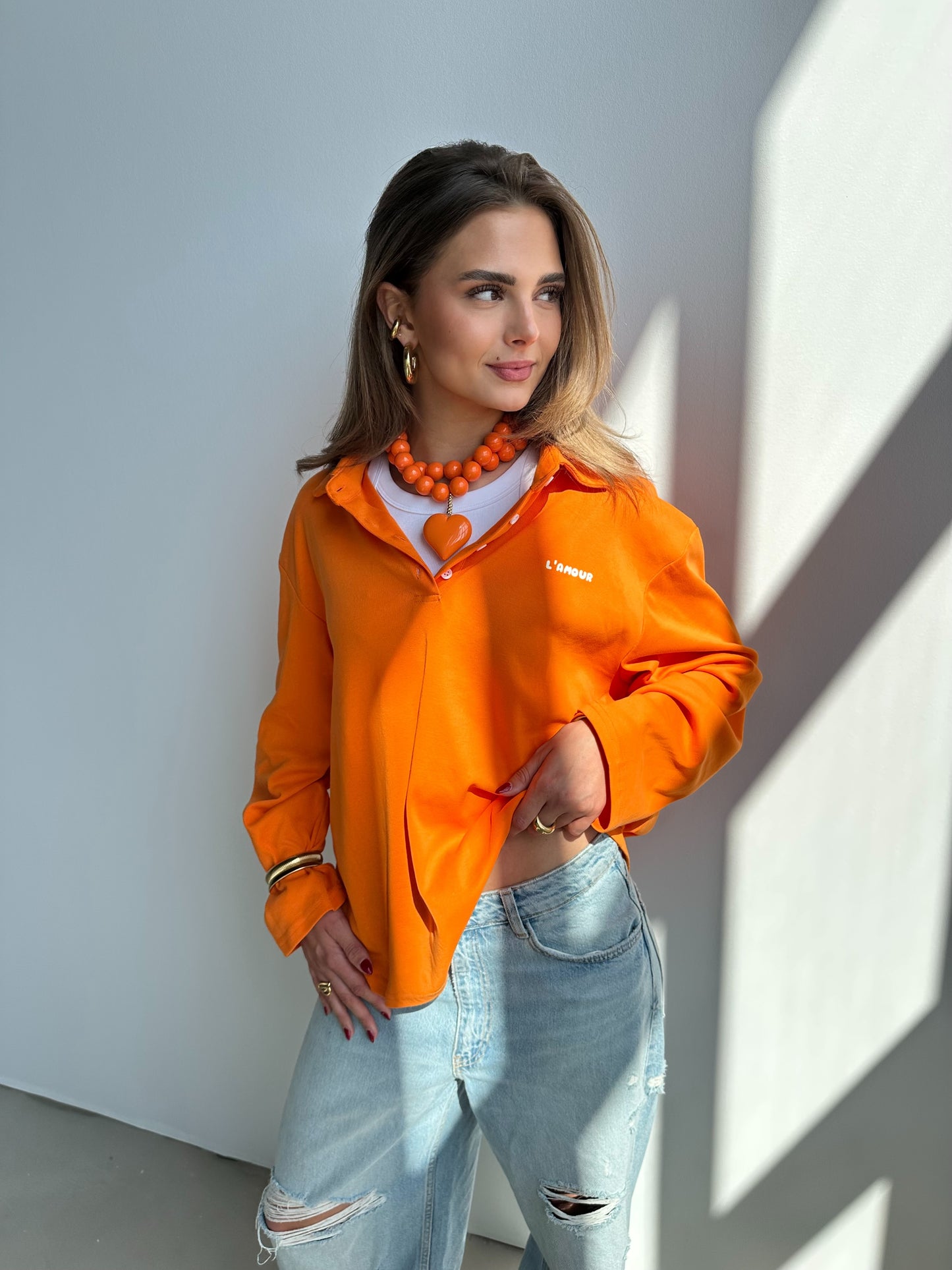 Alexia ketting - oranje / hart