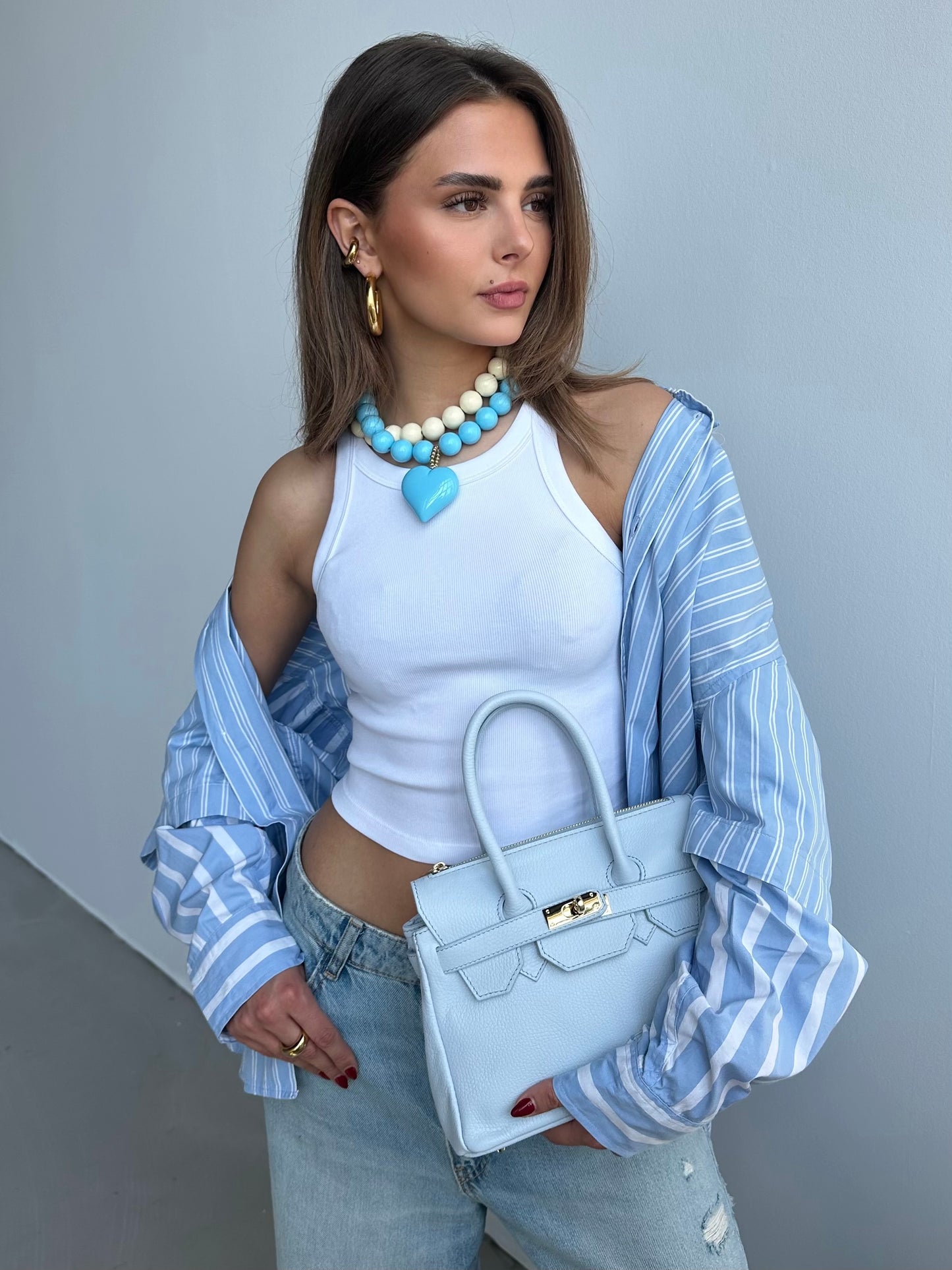 Alexia ketting - blauw / hart