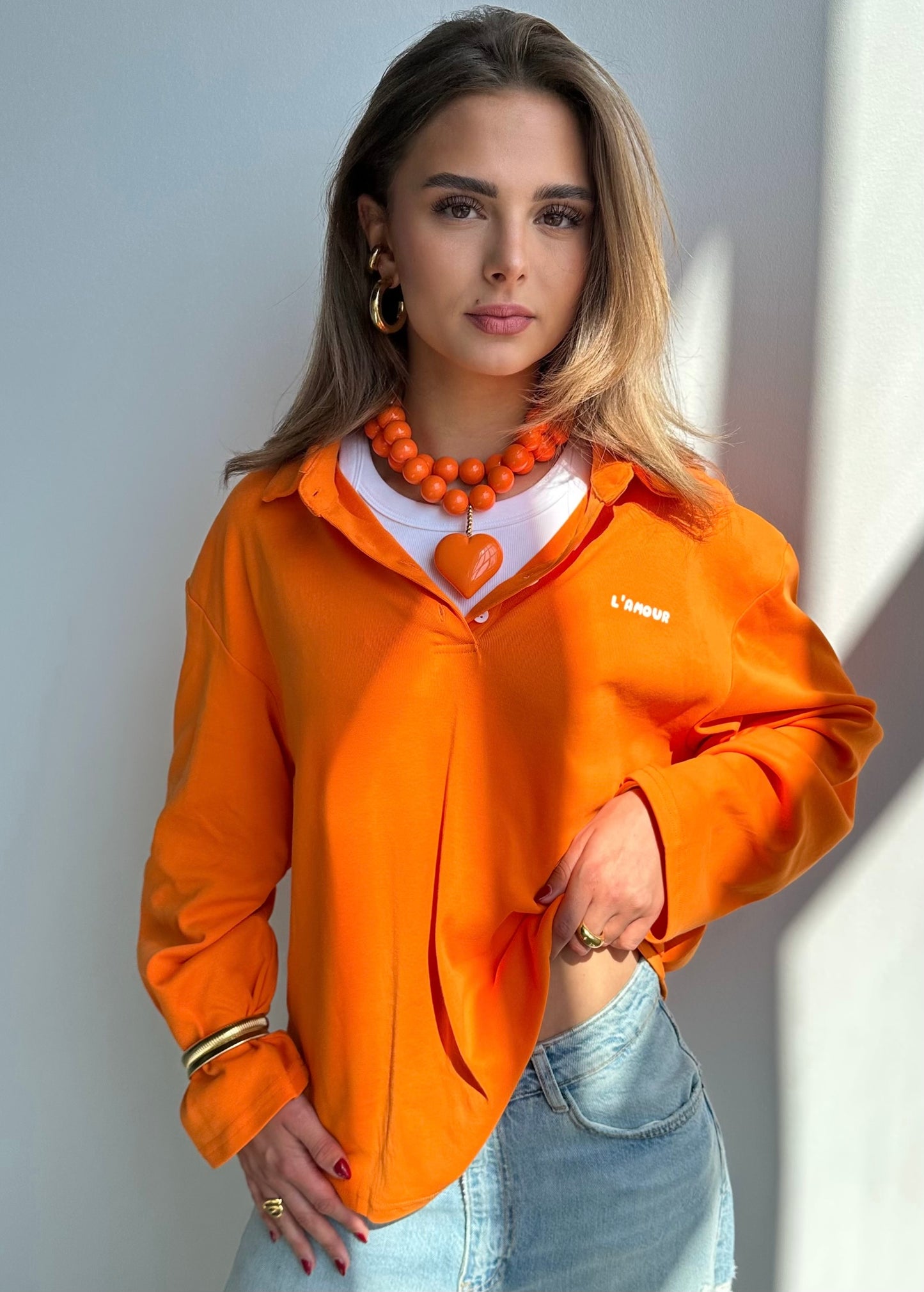 Alexia ketting - oranje / hart