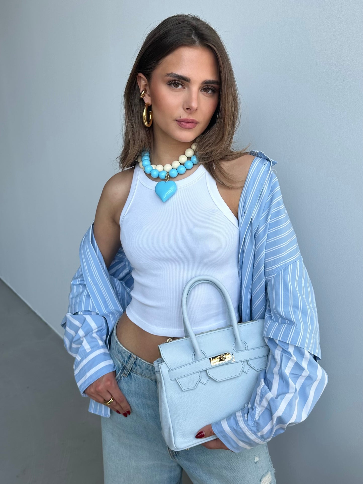Alexia ketting - blauw / hart