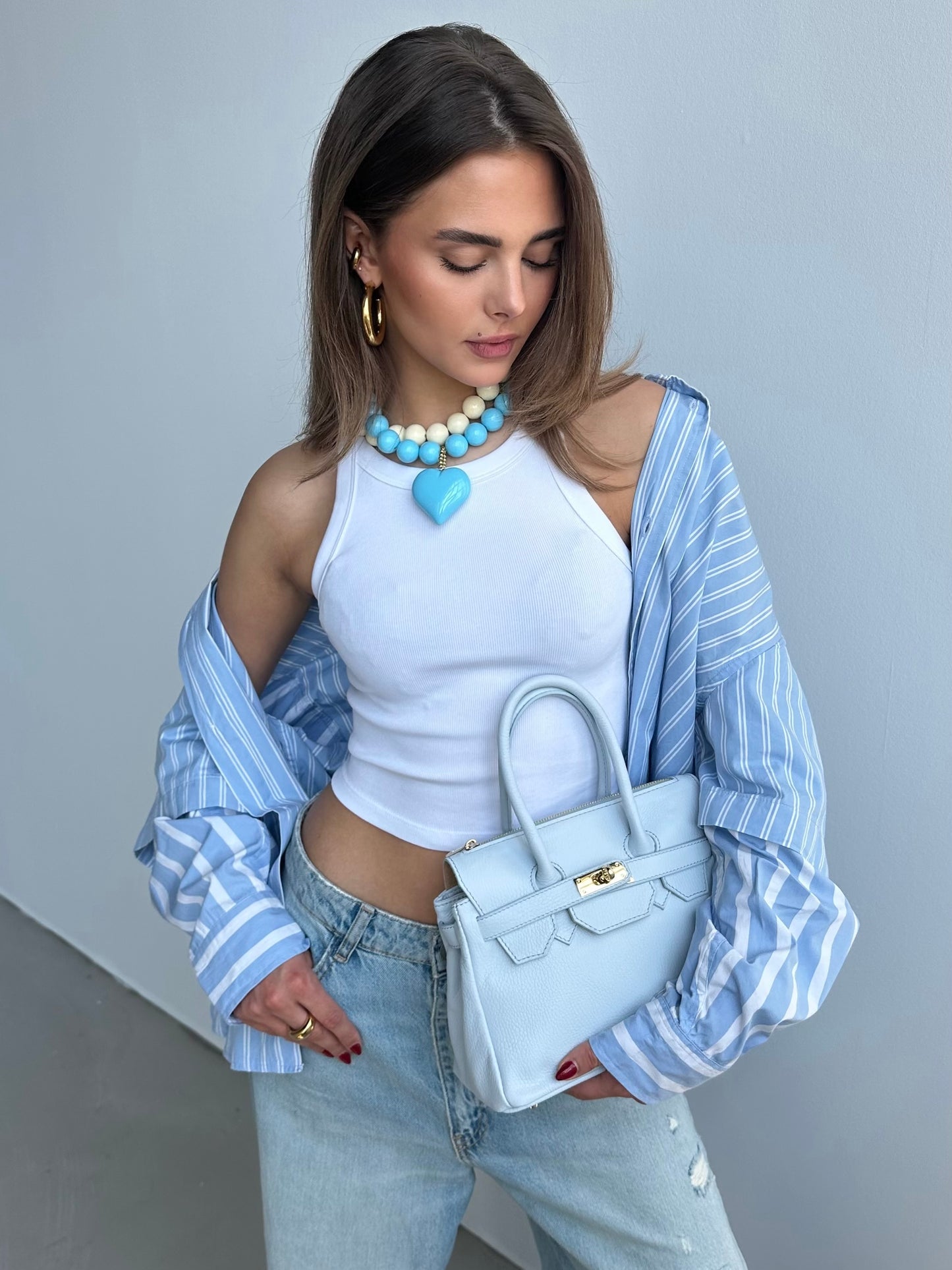 Alexia ketting - blauw / hart