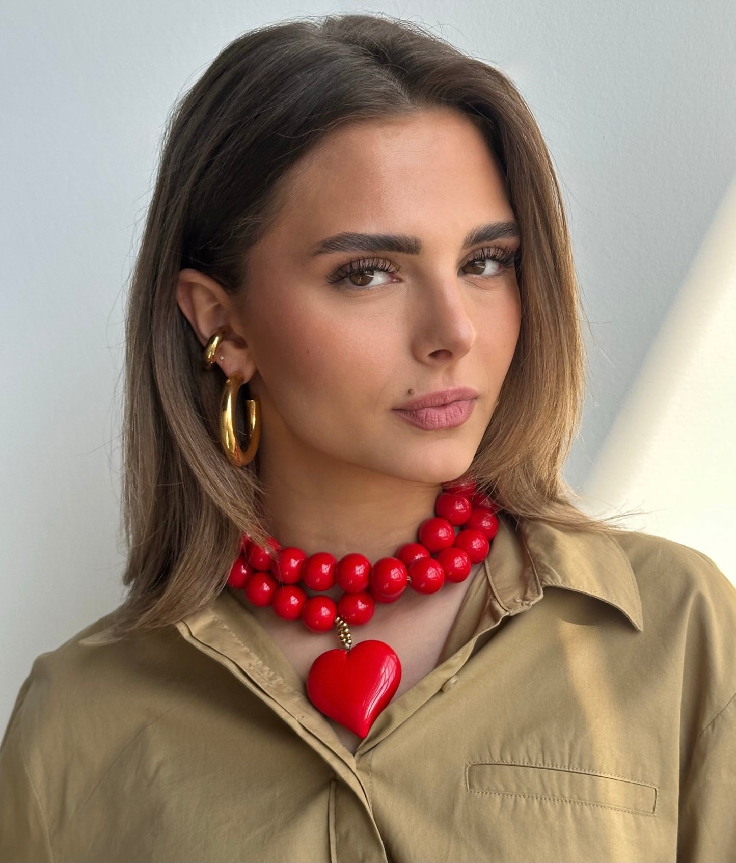 Alexia ketting - rood / hart