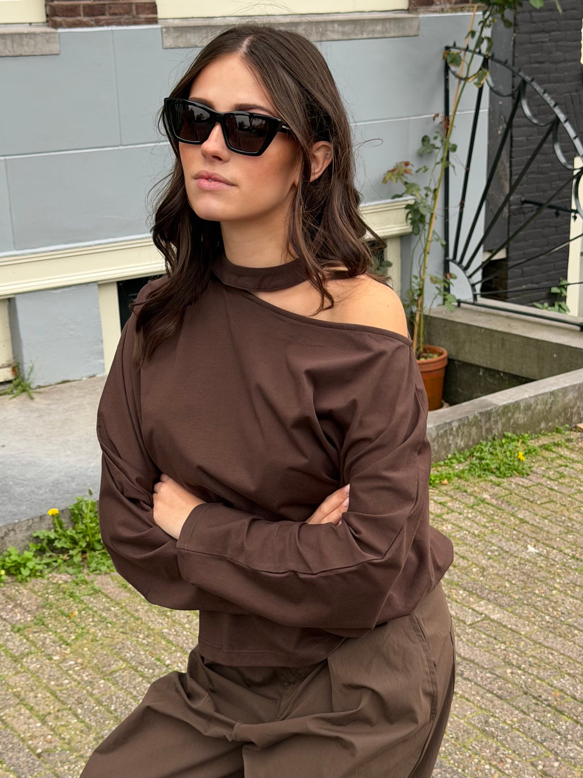 Lyf longsleeve - donkerbruin
