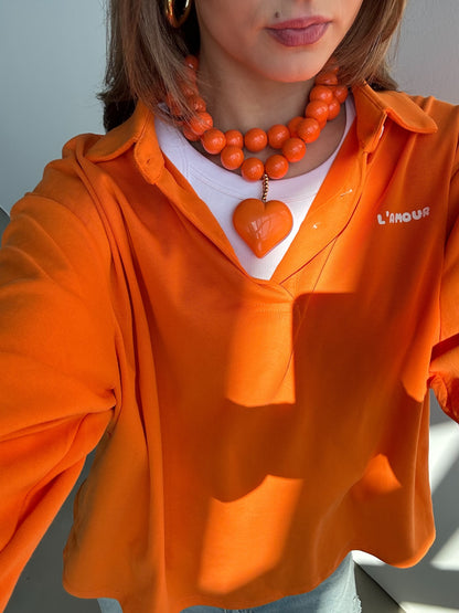 Alexia ketting - oranje / hart