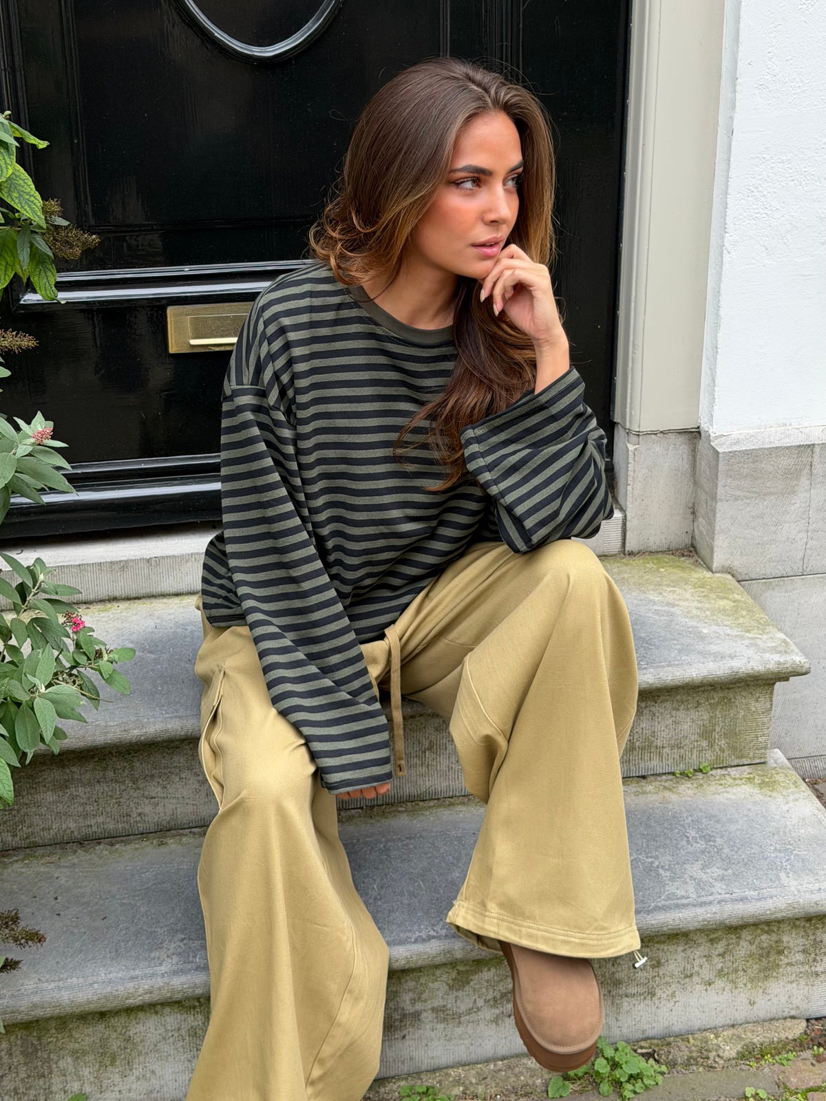 Cici longsleeve - army green