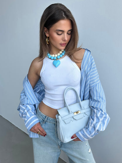 Alexia ketting - blauw / hart